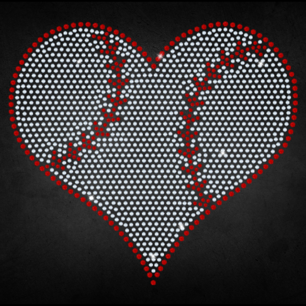 Spangle-Baseball Heart-8-inch